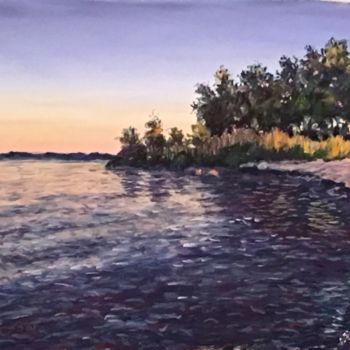 Painting titled "Eskar Bay, CT" by Barbara Labutis, Original Artwork, Pastel