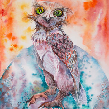 Malerei mit dem Titel "A little bit crazy…" von Barbara Orsolini, Original-Kunstwerk, Aquarell