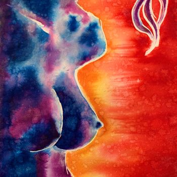 Painting titled "Stardust" by Barbara Carretta (Barbarasoulart), Original Artwork, Ink