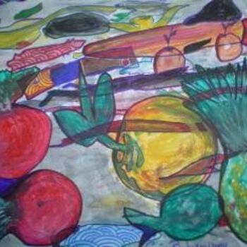 Painting titled "Frutas" by Sérgio Barbazza, Original Artwork, Oil