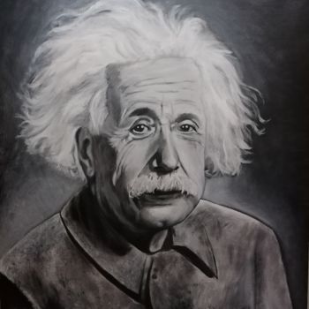 Painting titled "Einstein" by Mário Luz, Original Artwork, Acrylic