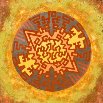 Peinture intitulée "nazca spirit" par Dominique Barbet, Œuvre d'art originale, Acrylique