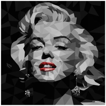 Artes digitais intitulada "Low Poly Marilyn.jpg" por Adri Barbieux, Obras de arte originais, Trabalho Digital 2D