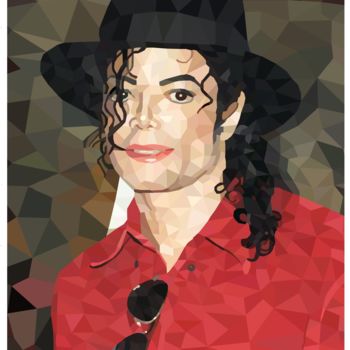 Digital Arts με τίτλο "Michael Jackson Low…" από Adri Barbieux, Αυθεντικά έργα τέχνης, 2D ψηφιακή εργασία