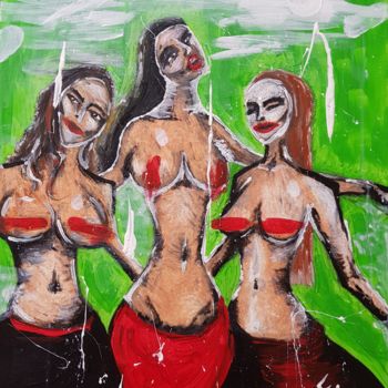 Картина под названием "Trio" - Barbora Fabova, Подлинное произведение искусства, Акрил