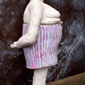 Sculpture intitulée "J'attends la vague" par Barbotine Ciselet, Œuvre d'art originale, Céramique