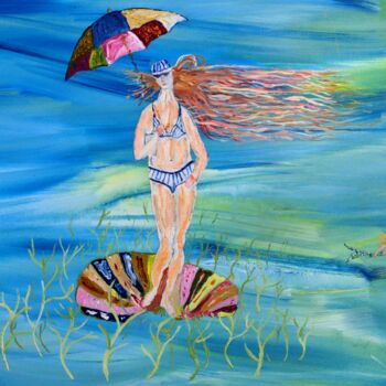Картина под названием "Vénus au parapluie" - Barbour, Подлинное произведение искусства, Масло