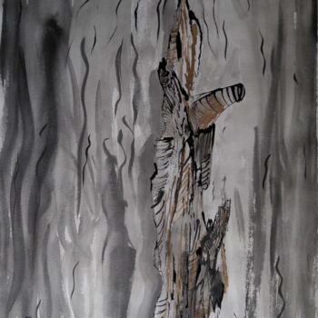 Painting titled "Incendie 1" by Barbour, Original Artwork, Ink