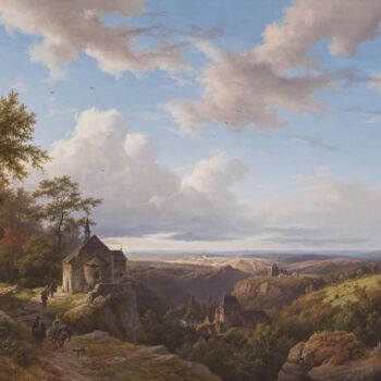 Картина под названием "Paysage de l'Eifel…" - Barend Cornelis Koekkoek, Подлинное произведение искусства, Масло