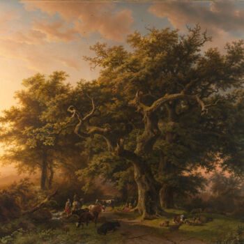 Schilderij getiteld "Vue de la forêt" door Barend Cornelis Koekkoek, Origineel Kunstwerk, Olie