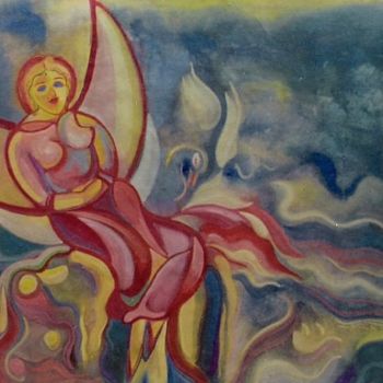 Pittura intitolato "Princess" da Barindam Bose, Opera d'arte originale, Olio