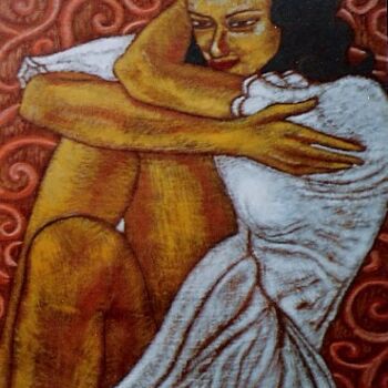 Painting titled "Solitare" by Barindam Bose, Original Artwork, Oil