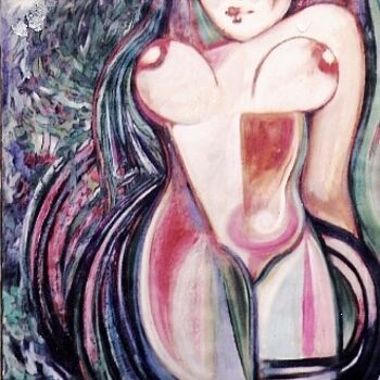 Painting titled "Girl Of Eden" by Barindam Bose, Original Artwork, Oil