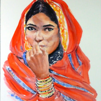 Malerei mit dem Titel "sadhana" von Karmailo, Original-Kunstwerk, Aquarell