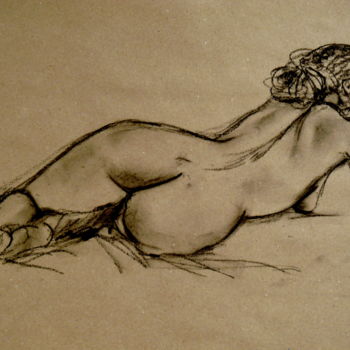 Drawing titled "Efia 1" by Karmailo, Original Artwork, Charcoal