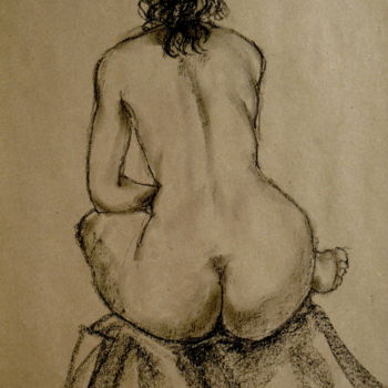 Drawing titled "Rousse 2" by Karmailo, Original Artwork, Charcoal