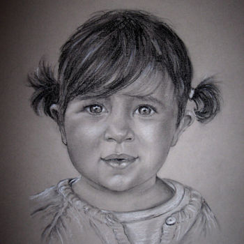 Drawing titled "portr Julia" by Karmailo, Original Artwork, Charcoal