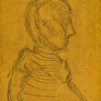 Pittura intitolato "Portrait in Yellow" da Ihar Barkhatkou, Opera d'arte originale, Olio