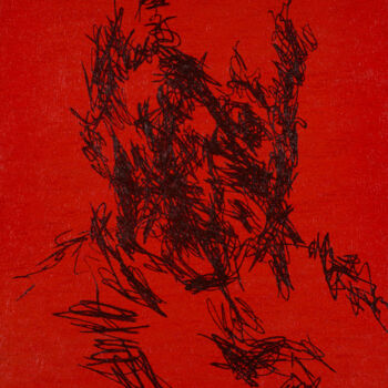 Pittura intitolato "Red Portrait" da Ihar Barkhatkou, Opera d'arte originale, Olio
