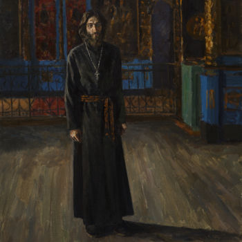 Painting titled "Priest" by Igor Barkhatkov, Original Artwork, Oil