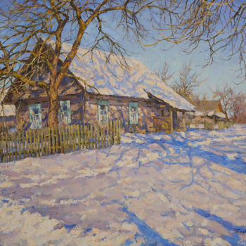 Malerei mit dem Titel "Frosty Morning" von Igor Barkhatkov, Original-Kunstwerk, Öl