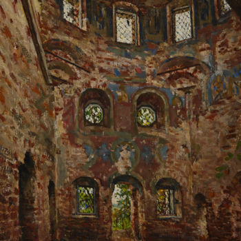 Painting titled "Church in New Jerus…" by Igor Barkhatkov, Original Artwork, Oil