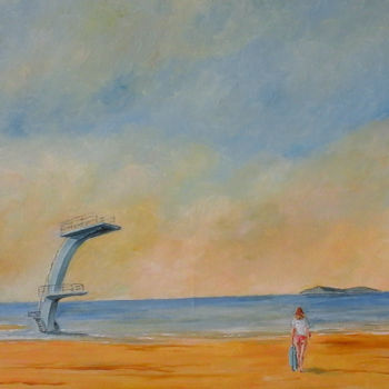 Peinture intitulée "Désir de baignade" par Flachet, Œuvre d'art originale, Huile