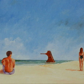 Malerei mit dem Titel "Bouderie estivale" von Flachet, Original-Kunstwerk, Öl