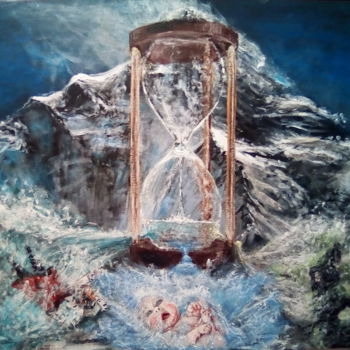 Peinture intitulée "Rivers of times" par Alexashka, Œuvre d'art originale, Acrylique