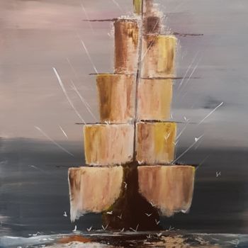 Pintura titulada "old ship" por Adel Barnat, Obra de arte original, Acrílico