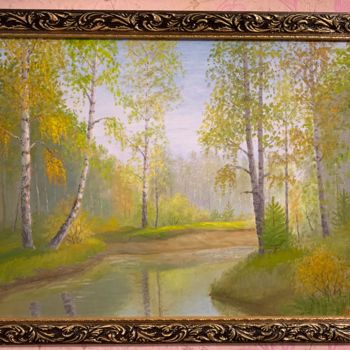 Painting titled "Природа 6" by Leonid Malshakov, Original Artwork, Oil