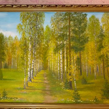 Painting titled "Природа 8" by Leonid Malshakov, Original Artwork, Oil