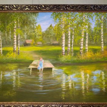 Painting titled "Природа 9" by Leonid Malshakov, Original Artwork, Oil