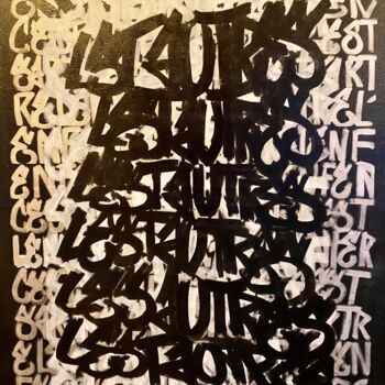 Malarstwo zatytułowany „L’enfer c’est Sartre” autorstwa Baroke, Oryginalna praca, Marker Zamontowany na Drewniana rama noszy