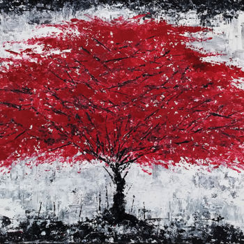 Painting titled "Tree N-873" by Baron Visi, Original Artwork, Acrylic