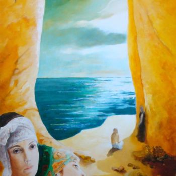 Painting titled "la grotte" by Baron, Original Artwork, Oil