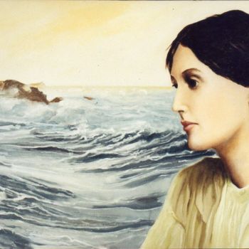 Peinture intitulée "virginia Woolf" par Baron, Œuvre d'art originale, Huile