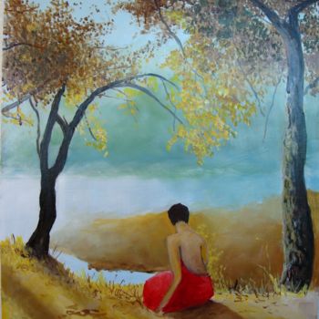 Painting titled "automne" by Baron, Original Artwork, Oil