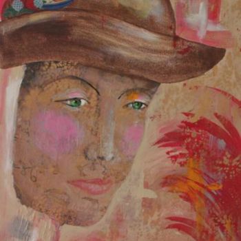 Peinture intitulée "Jeune fille au chap…" par Baron Samdi, Œuvre d'art originale, Huile