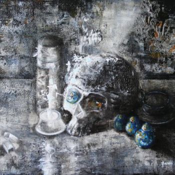 Peinture intitulée "Tea time" par Baron Samdi, Œuvre d'art originale