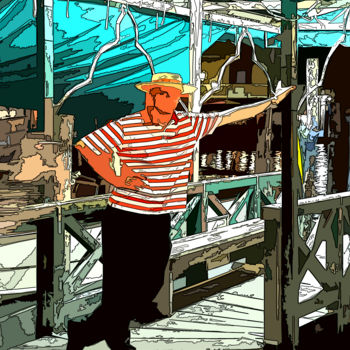 Arte digital titulada "gondolier.jpg" por René Barranco, Obra de arte original, Trabajo Digital 2D