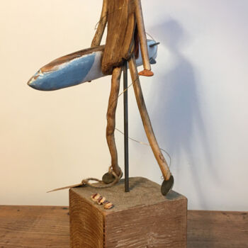 Sculpture titled "Brice" by René Barranco, Original Artwork, Wood