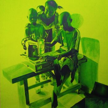 Peinture intitulée "Transmission" par Barreso'O Ébène, Œuvre d'art originale, Acrylique