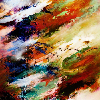 Digitale Kunst mit dem Titel "Fire in the Sky" von Barry Farley Visual Arts, Original-Kunstwerk, Digitale Malerei