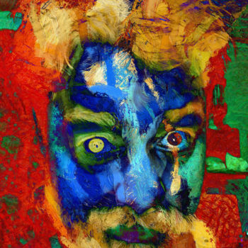 Digital Arts titled "Self Portrait" by Barry Farley Visual Arts, Original Artwork, Digital Painting Mounted on Other rigid p…