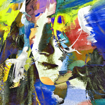 Digitale Kunst getiteld "Three Muses (color…" door Barry Farley Visual Arts, Origineel Kunstwerk, Digitaal Schilderwerk
