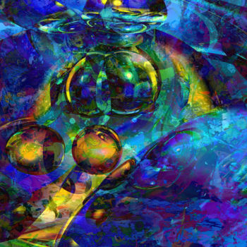 Digital Arts titled "Atlantian Spheres" by Barry Farley Visual Arts, Original Artwork, Digital Painting Mounted on Other rig…