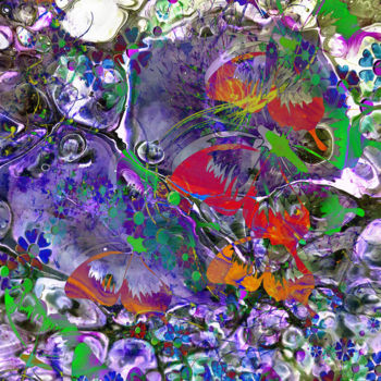 Arte digitale intitolato "Butterfly Pond of D…" da Barry Farley Visual Arts, Opera d'arte originale, Pittura digitale Montat…