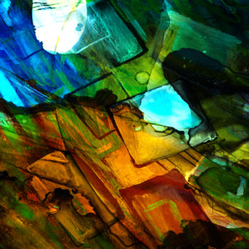 Digitale Kunst mit dem Titel "Silent Flood of Sad…" von Barry Farley Visual Arts, Original-Kunstwerk, Digitale Malerei Auf A…