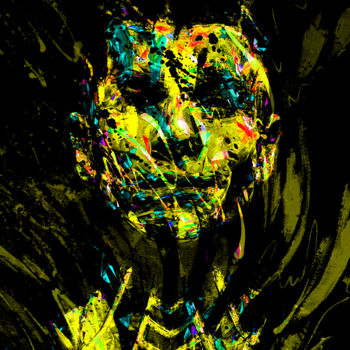 Arts numériques intitulée "Cybernetic Reploid" par Barry Farley Visual Arts, Œuvre d'art originale, Peinture numérique Monté…
